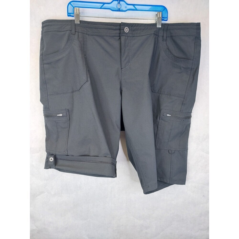 Kuhl Horizon Cargo Shorts Women's Plus 22W Rip-Stop Hiking Roll Up Cuff Gorpcore